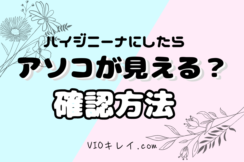 ハイジニーナでアソコが前から見える！確認方法と脱毛後の対策！